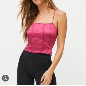 Urban Outfitters Cosey Satin Maroon Top Size M